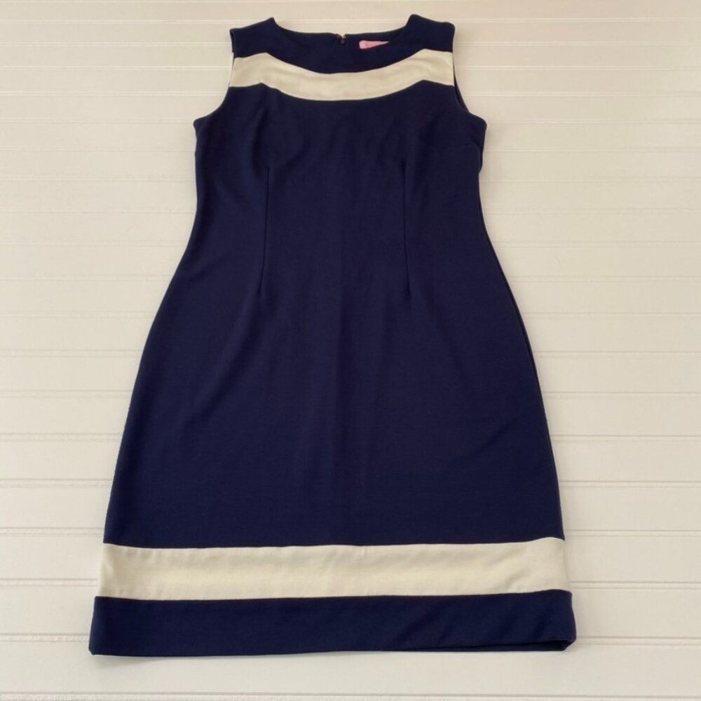 Lilly Pulitzer Navy Blue & White Midi Dress Womens Small